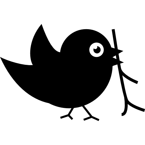 Bird with sprig in its beak